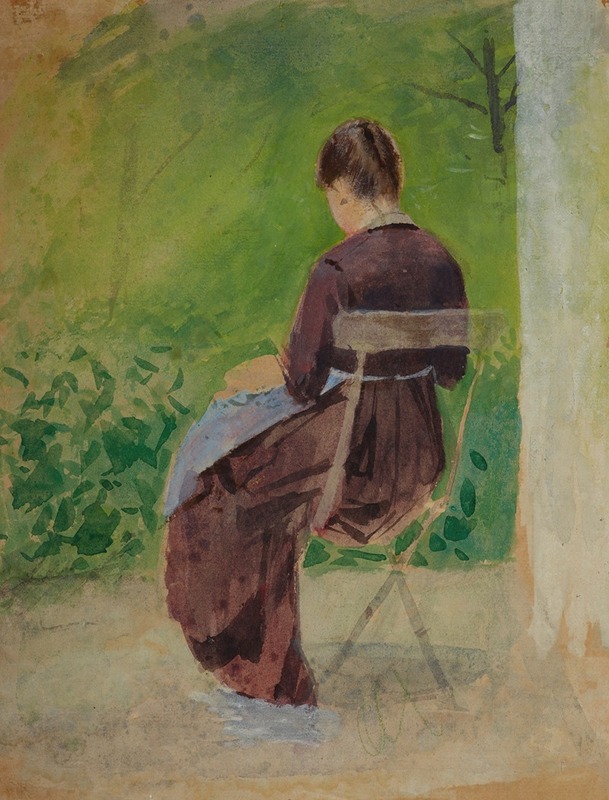 Teodor Axentowicz - Study of a woman sitting in a garden