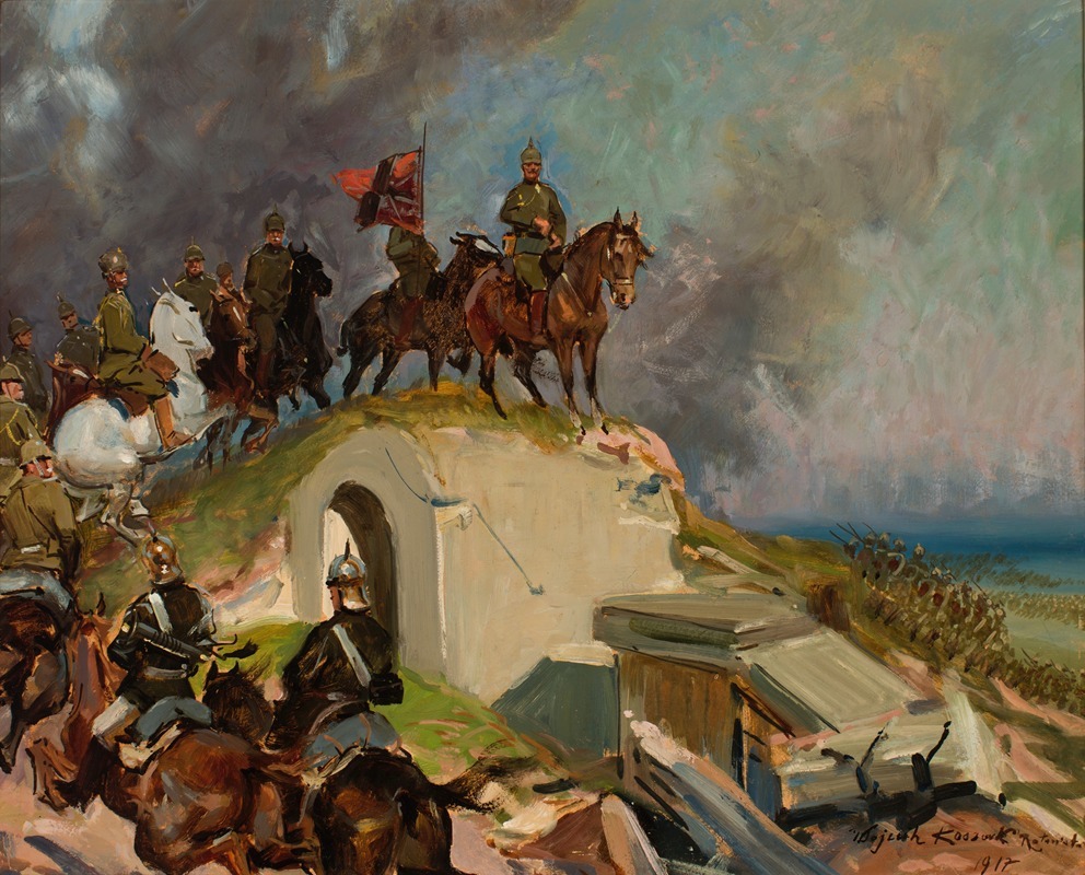 Wojciech Kossak - Battle Scene from the First World War