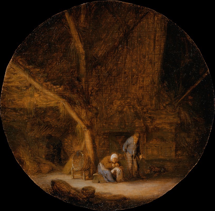 Adriaen van Ostade - Interior with a Peasant Family