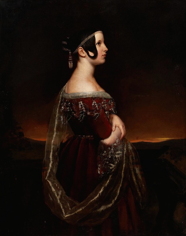 Ary Scheffer - Portrait of a Lady with Pearls