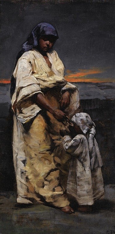 Charles Sprague Pearce - Mother and Child, Evening Desert