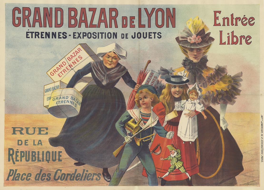 Anonymous - Grand Bazar de Lyon. Etrennes – Exposition de jouets – Entrée libre