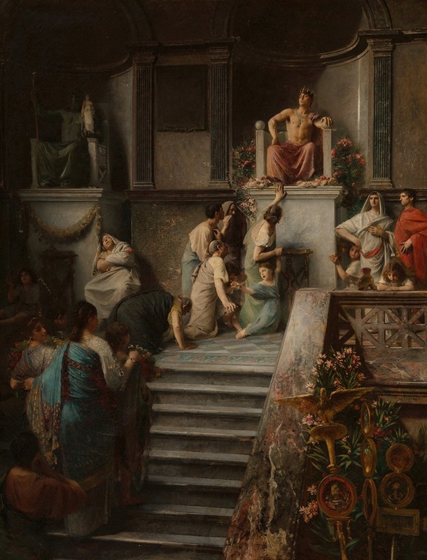 Émile Lévy - Caligula indulging in the worship of the people