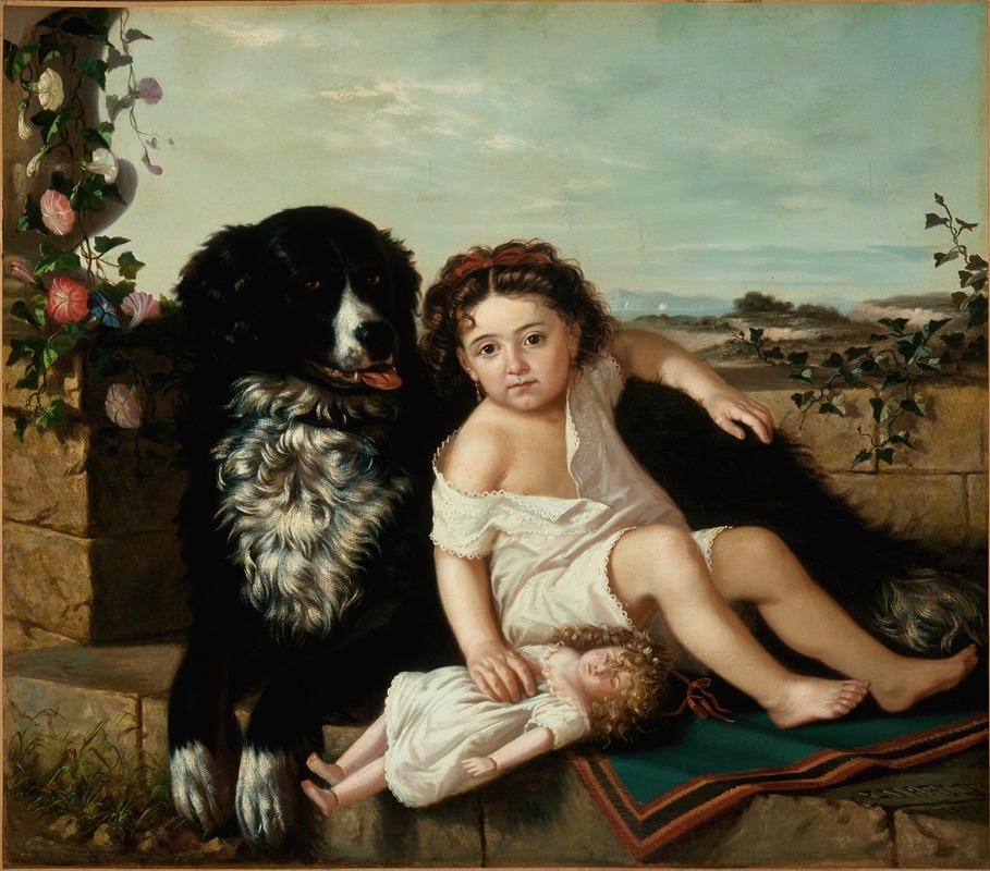 Ernest Étienne Narjot - Portrait of a Girl wth Dog