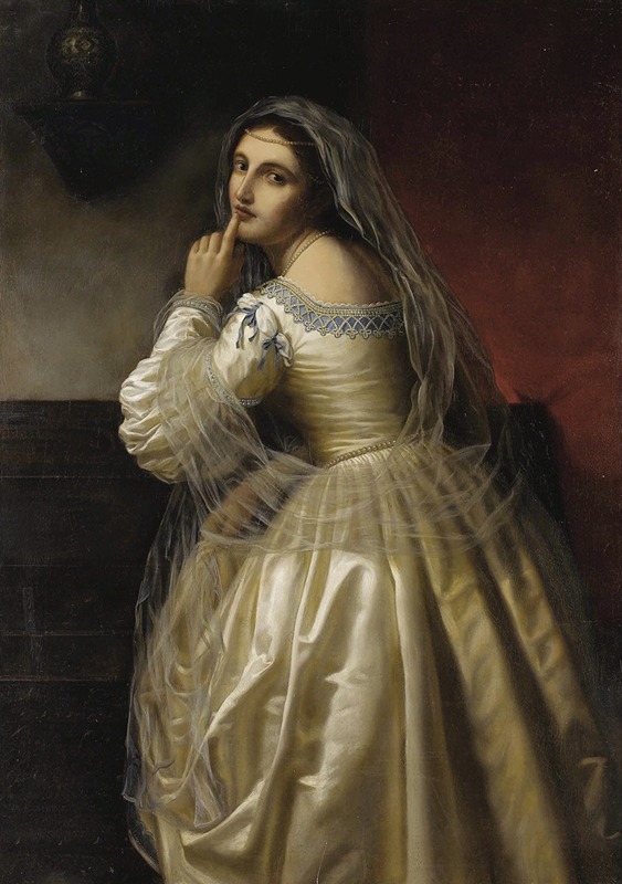 European School - Portrait of a Lady with Beautiful Veil