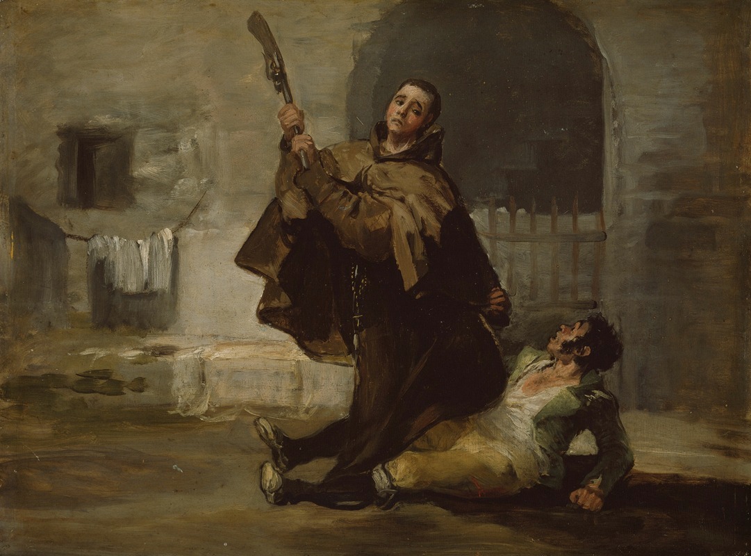 Francisco de Goya - Friar Pedro Clubs El Maragato with the Butt of the Gun