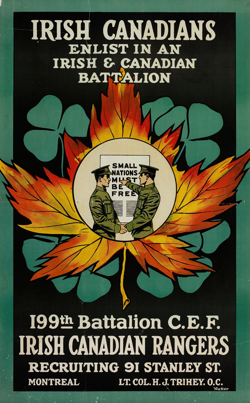 Anonymous - Irish Canadians; enlist in an Irish and Canadian Battalion