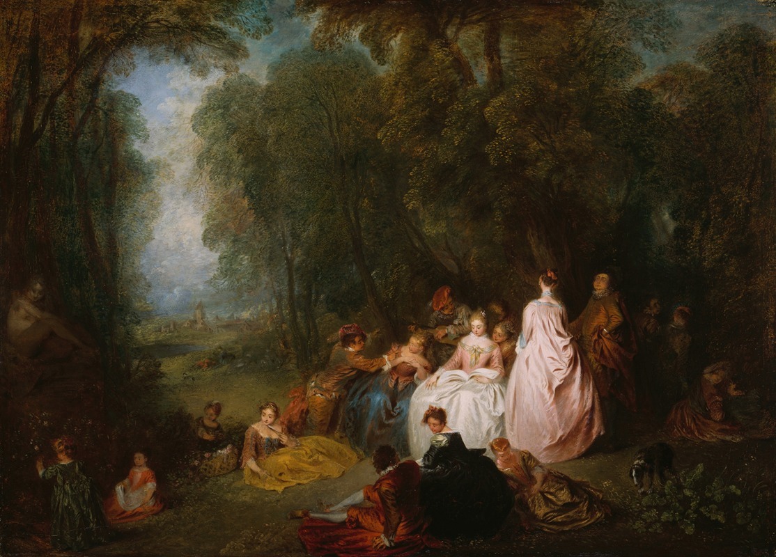 Jean-Antoine Watteau - Fête champêtre (Pastoral Gathering)