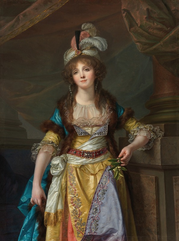 Jean-Baptiste Greuze - Portrait of a Lady in Turkish Fancy Dress