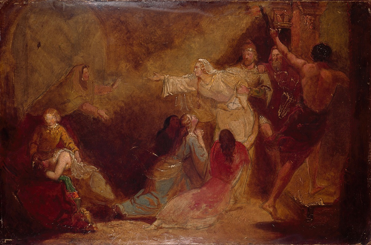 Sir John Everett Millais - Elgiva seized by order of Archbishop Odo