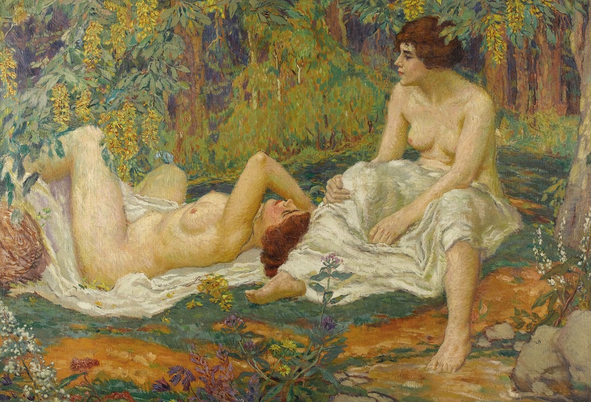 Karel Špillar - Jeunes Femmes au Jardin