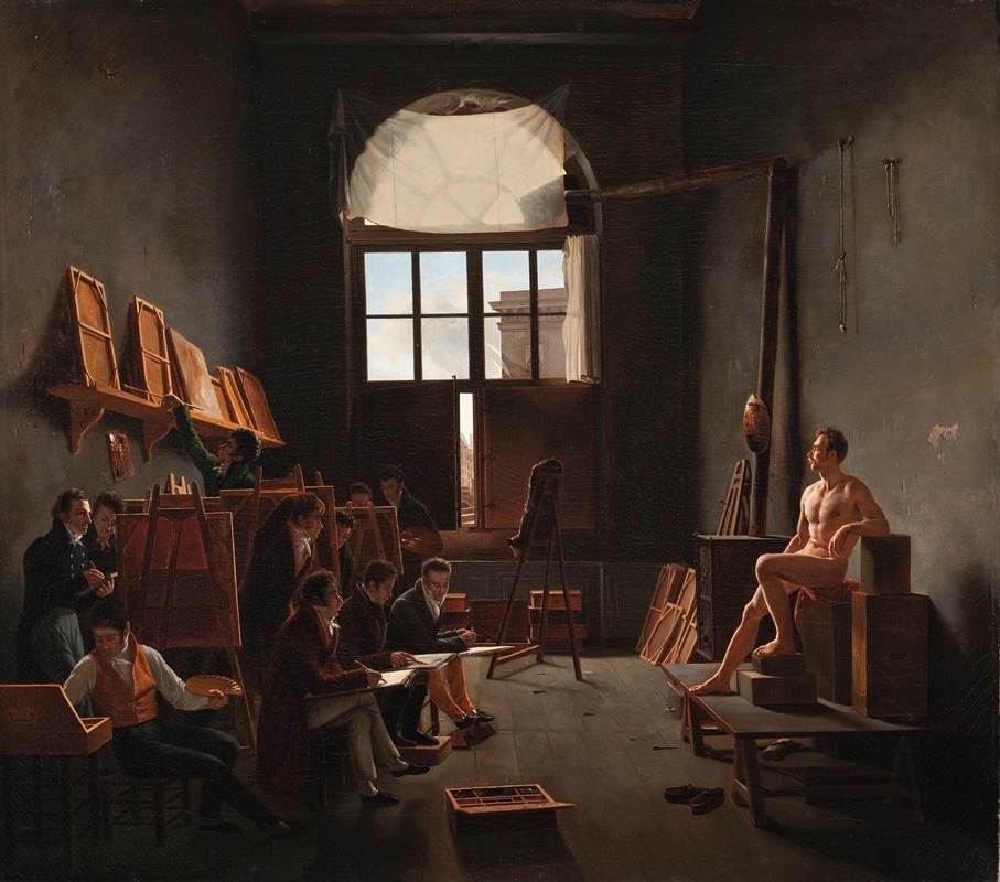 Léon-Mathieu Cochereau - The Studio of Jacques-Louis David