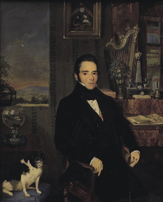 Leopold Fertbauer - Portrait of an Elegant Gentleman in His Study