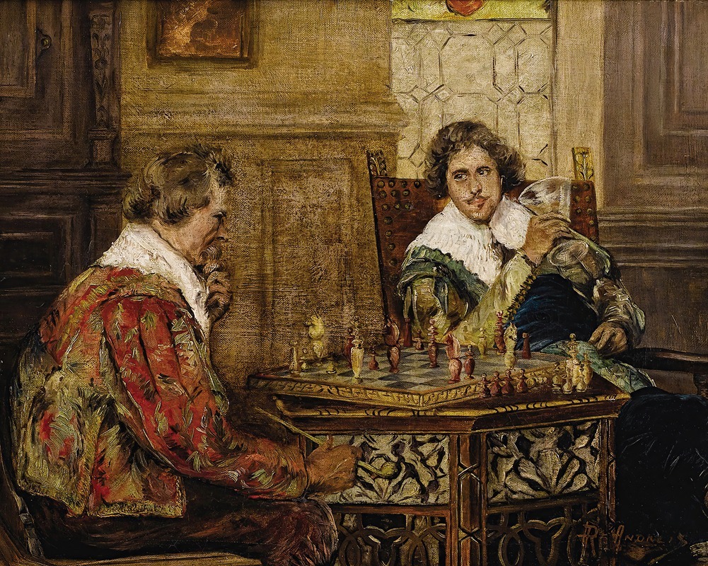 P.H. Andreis - Cavaliers Playing Chess