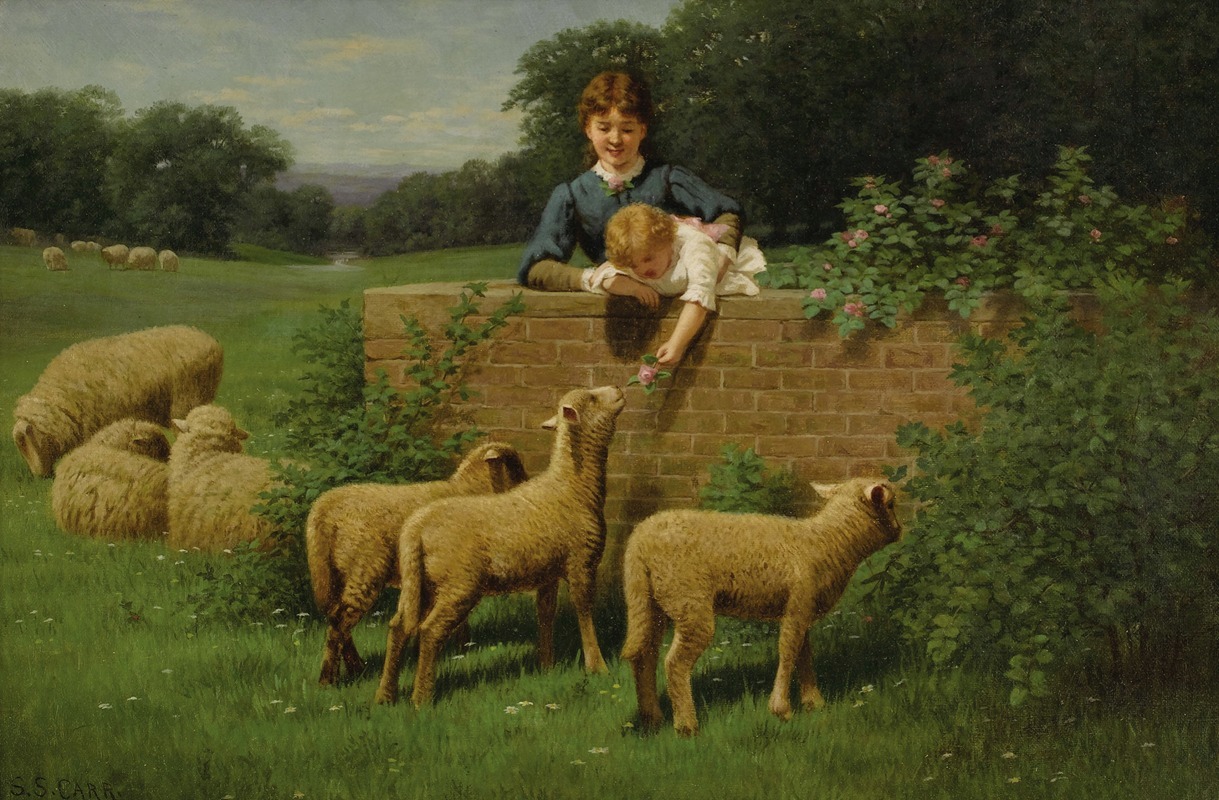 Samuel S. Carr - Child Feeding the Sheep