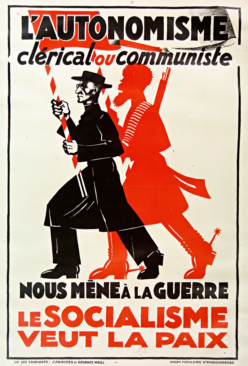 Anonymous - L’Autonomisme clérical ou communiste nous mène à la guerre. Le socialisme veut la paix