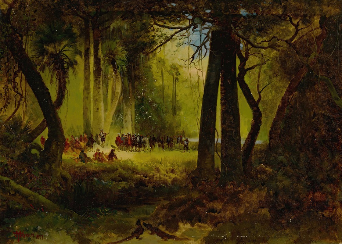 Thomas Moran - Reception of Dominique de Gourgues by the Indians
