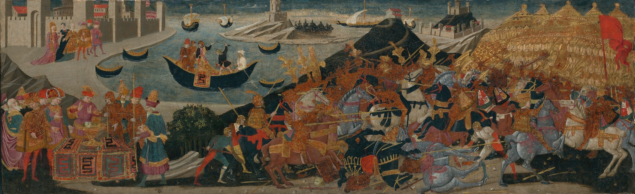 Workshop of Apollonio di Giovanni - The Battle of Pharsalus and the Death of Pompey
