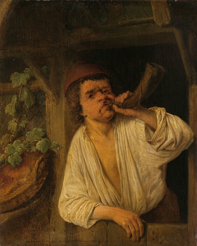 Adriaen van Ostade - A Baker Sounding his Horn