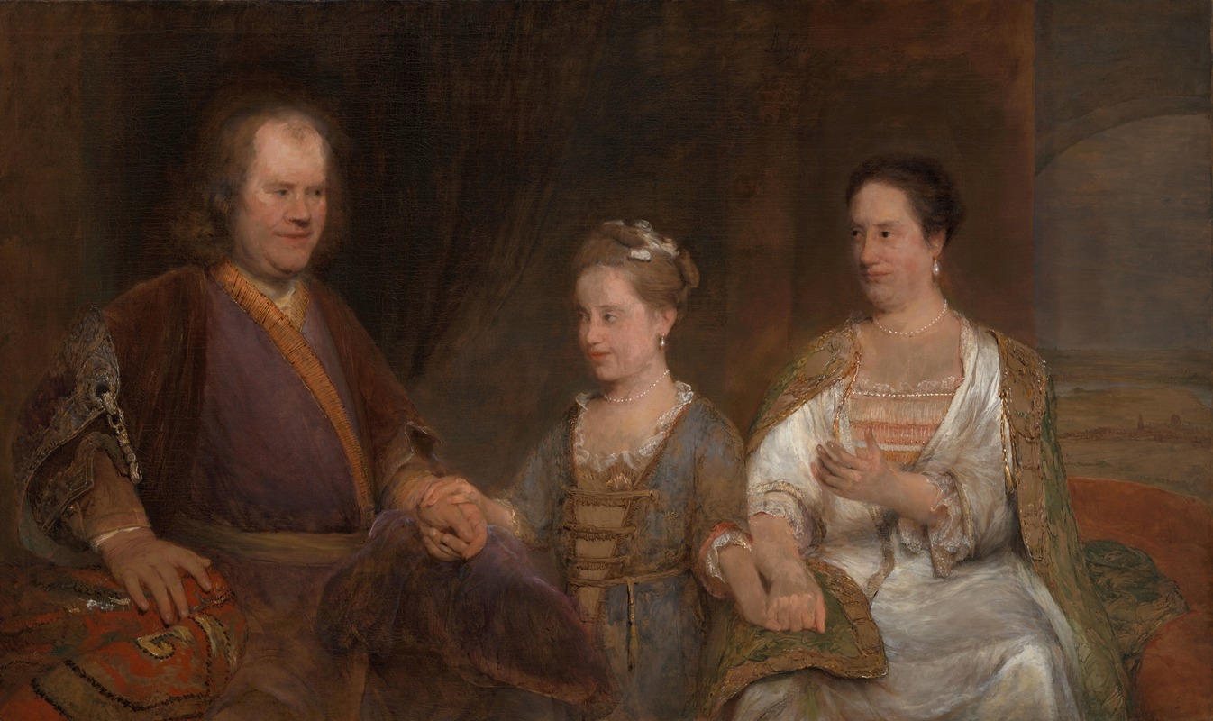Aert de Gelder - Hermanus Boerhaave (1668-1738), Professor of Medicine at the University of Leiden, with his Wife Maria Drolenvaux (1686-1746) and their Daughter Johanna Maria (1712-91)