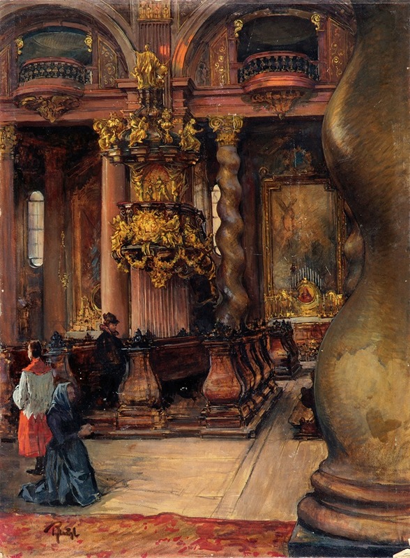 Alfred Edler von Pflügl - Das Innere der Universitätskirche in Wien