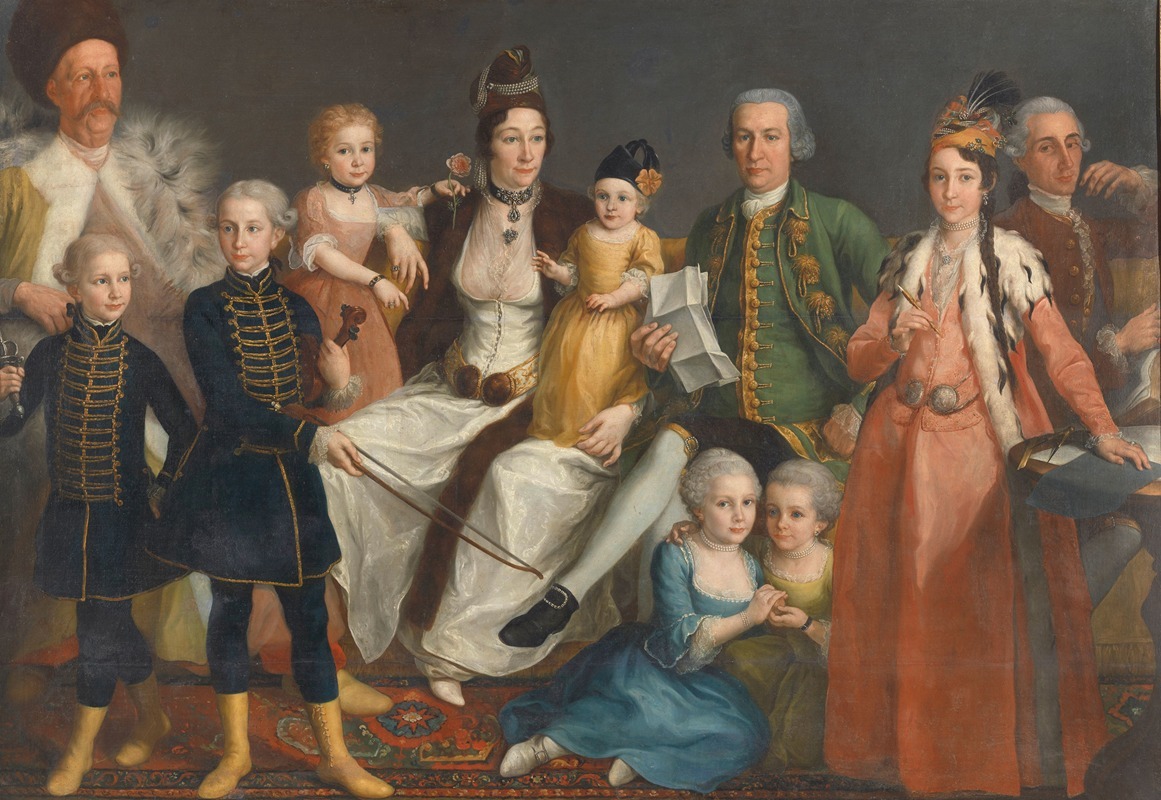 Antoine De Favray - David George van Lennep (1712-97), Senior Merchant of the Dutch Factory at Smyrna, and his Wife and Children