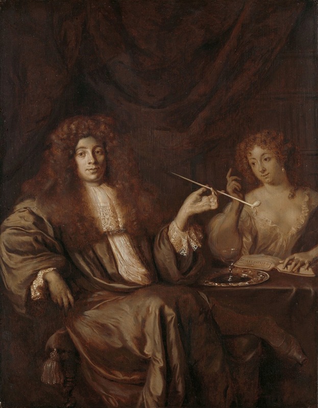 Ary de Vois - Portrait of Hadriaan Beverland with a Prostitute