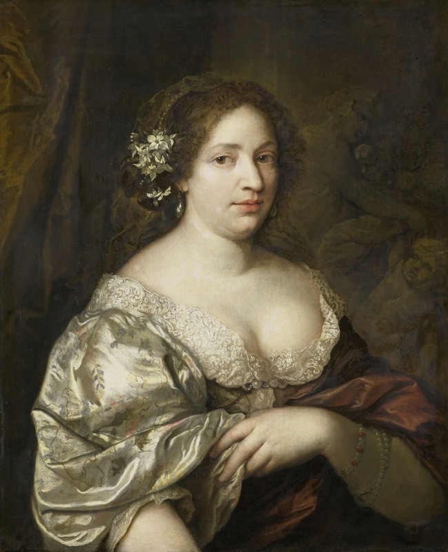 Caspar Netscher - Portrait of Margaretha Godin (d. 1694), wife of the artist