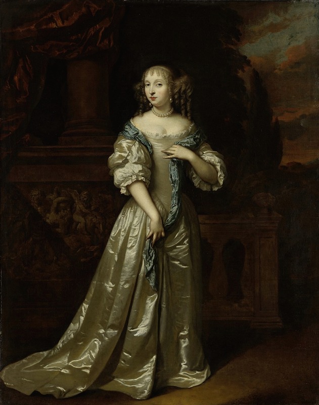 Caspar Netscher - Portrait of Philippina Staunton, Wife of Roelof van Arkel (1632-1709), lord of Broeckhuijsen