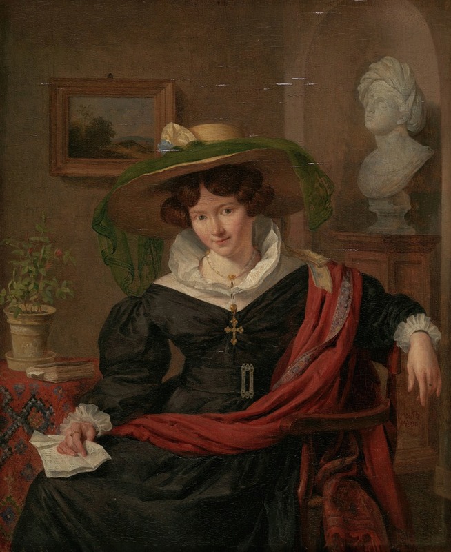 Charles van Beveren - Portrait of Carolina Frederica Kerst, Wife of Louis Royer