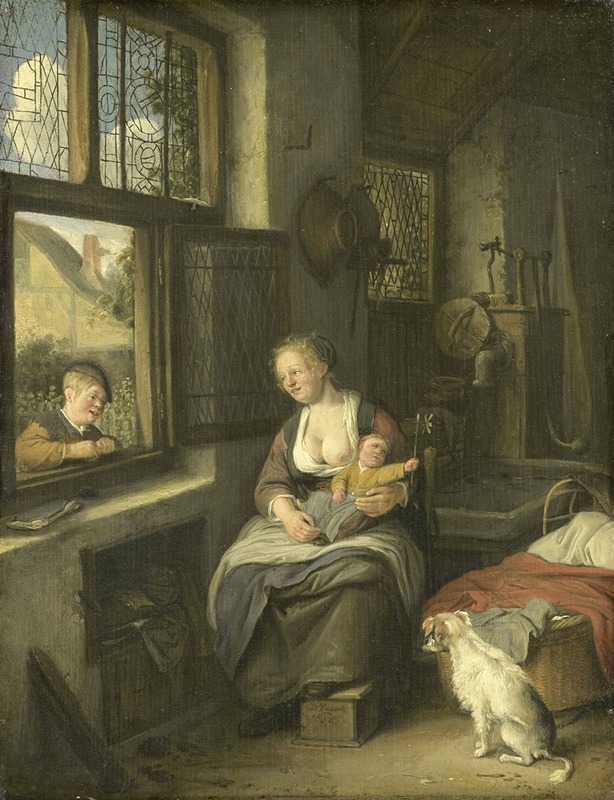 Cornelis Dusart - A Mother with her Children