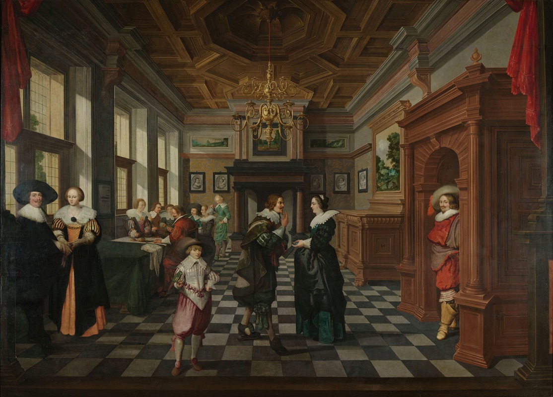 Dirck Van Delen - A Seven-Part Decorative Sequence; An Interior