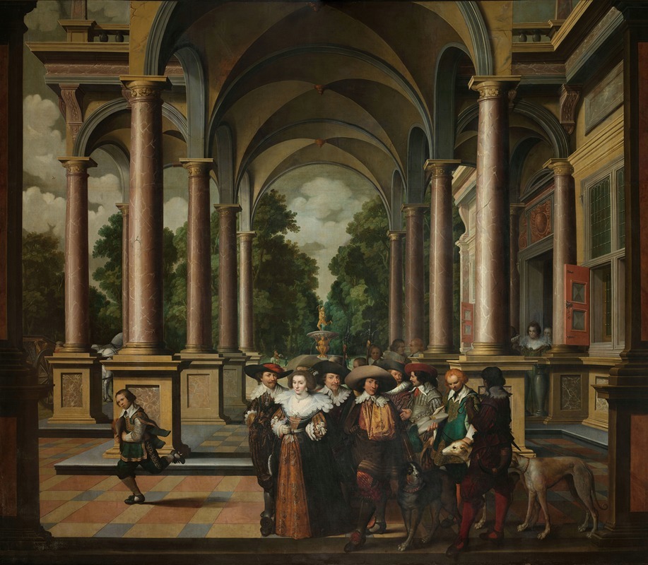 Dirck Van Delen - Gallery of a Palace with Ornamental Architecture and Columns