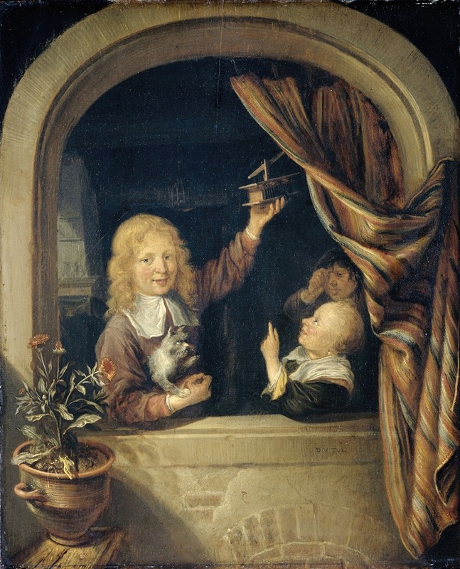 Domenicus van Tol - Children with a mousetrap