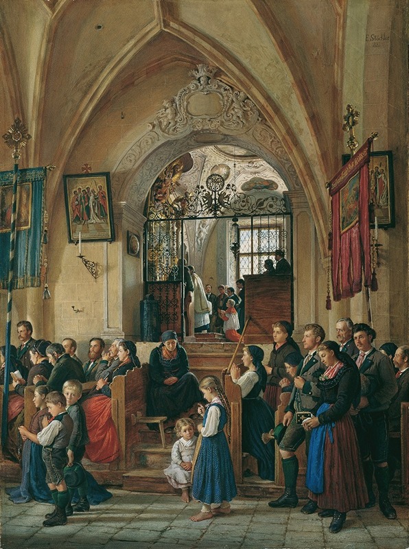 Emanuel Stöckler - Inneres der Pfarrkirche von Aussee