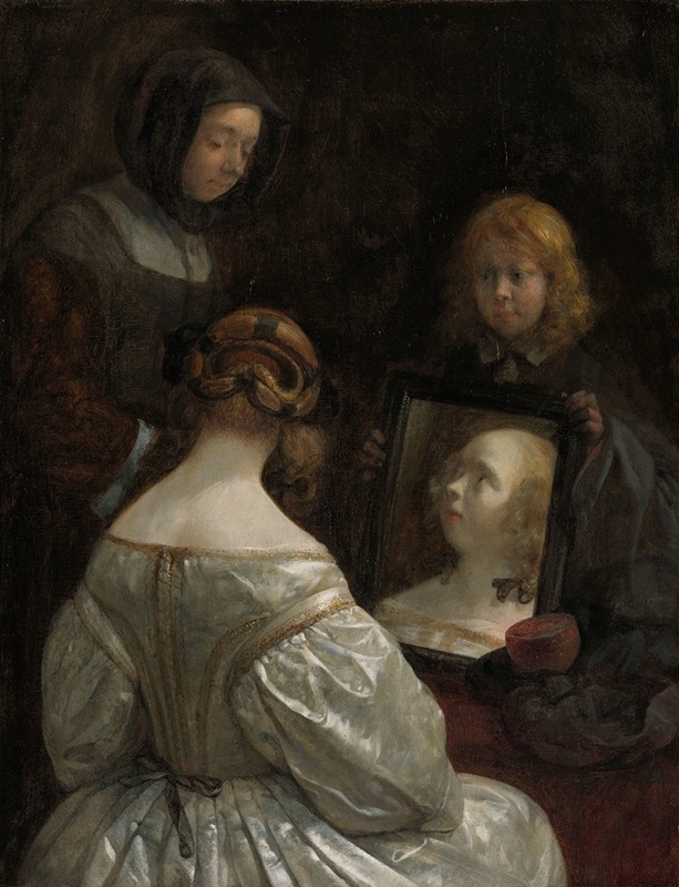 Gerard ter Borch - Woman at a Mirror