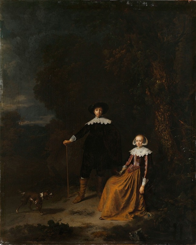 Gerrit Dou - Portrait of a Couple in a Landscape