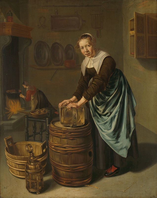 Hendrick Ten Oever - Woman scouring a vessel