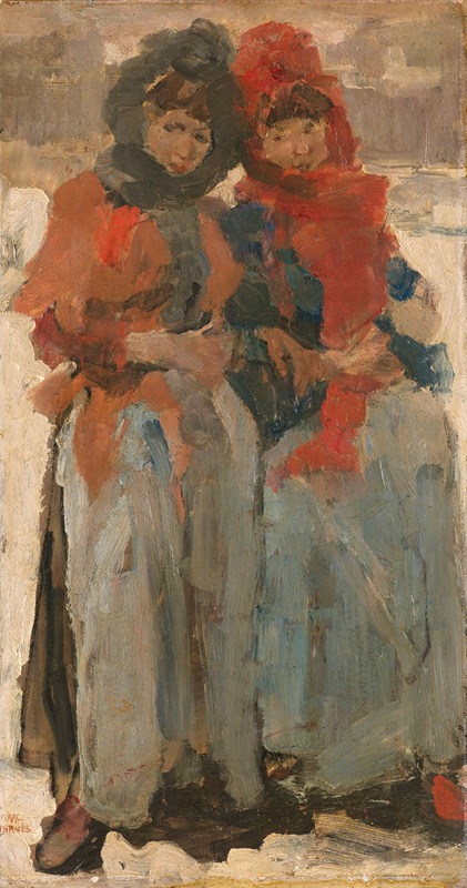 Isaac Israëls - Two Young Women in the Snow