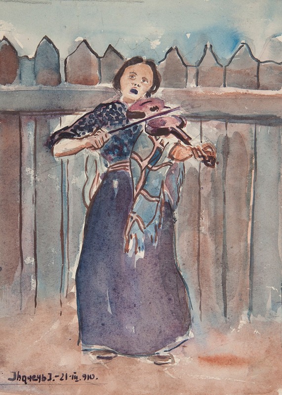 Ivan Ivanec - Kobieta grająca na skrzypcach