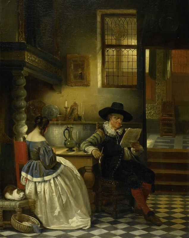 Jan August Hendrik Leys - Seventeenth-century Interior