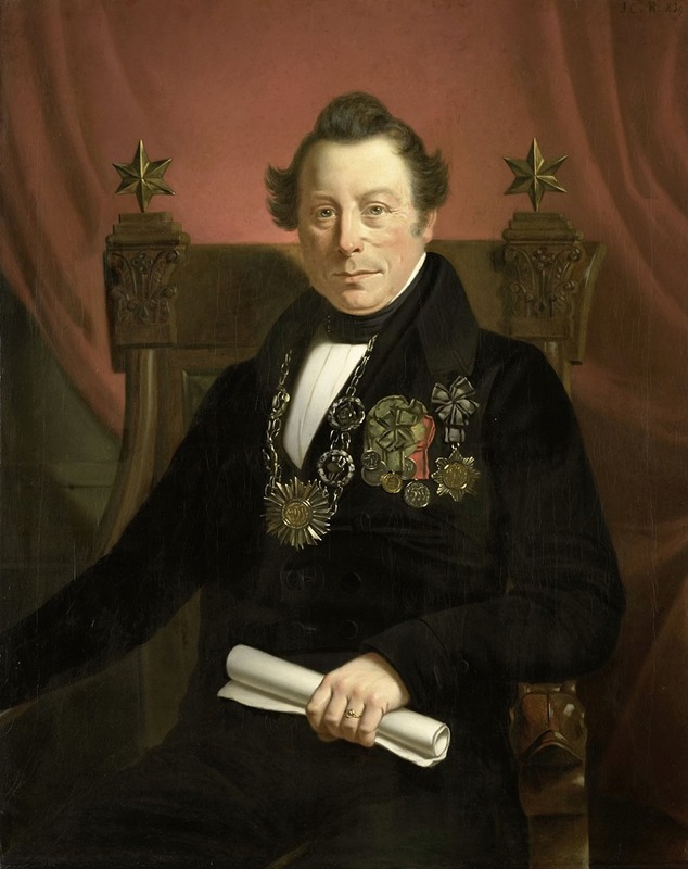 Jan Cornelis van Rossum - Portrait of Coenraad van Hulst, Actor, as President of the Arts-Promoting Company VW in Amsterdam (so named after the founders Casper Vreedenberg and Jan van Well)