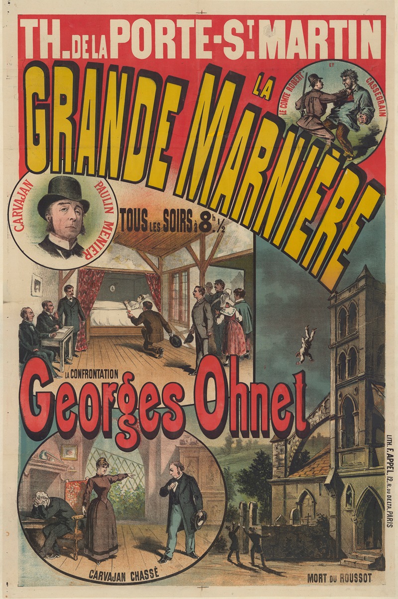 Anonymous - Théâtre de la Porte St-Martin. La grande Marnière. Drame de Georges Ohnet