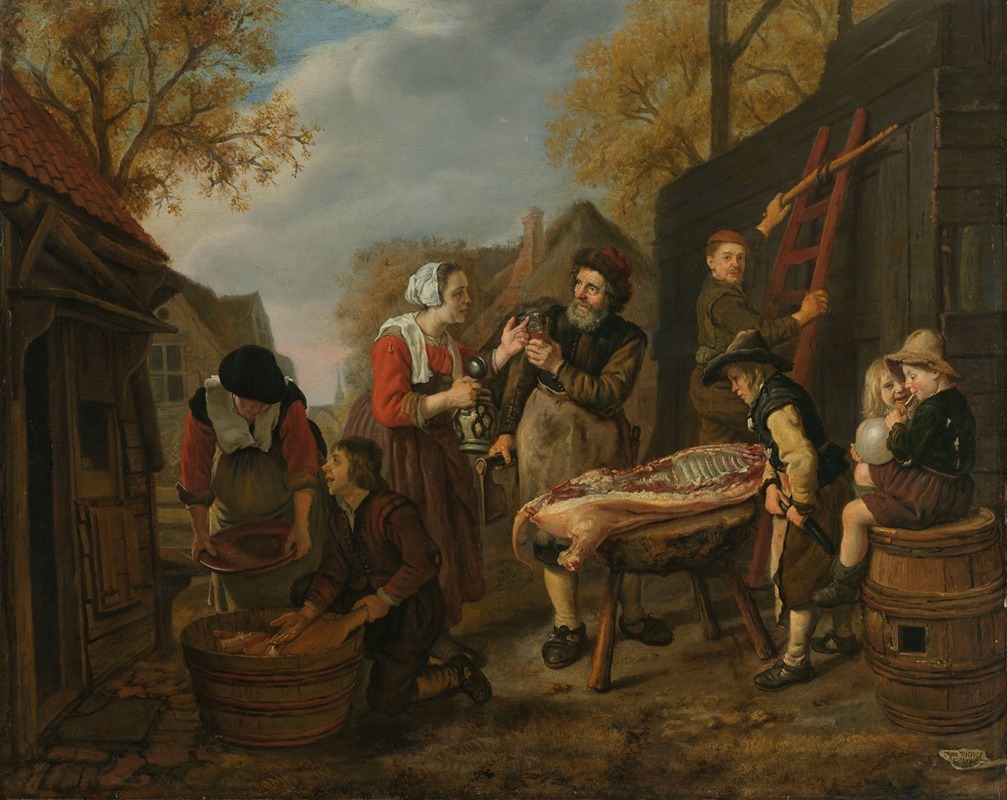 Jan Victors - Butchering a Pig
