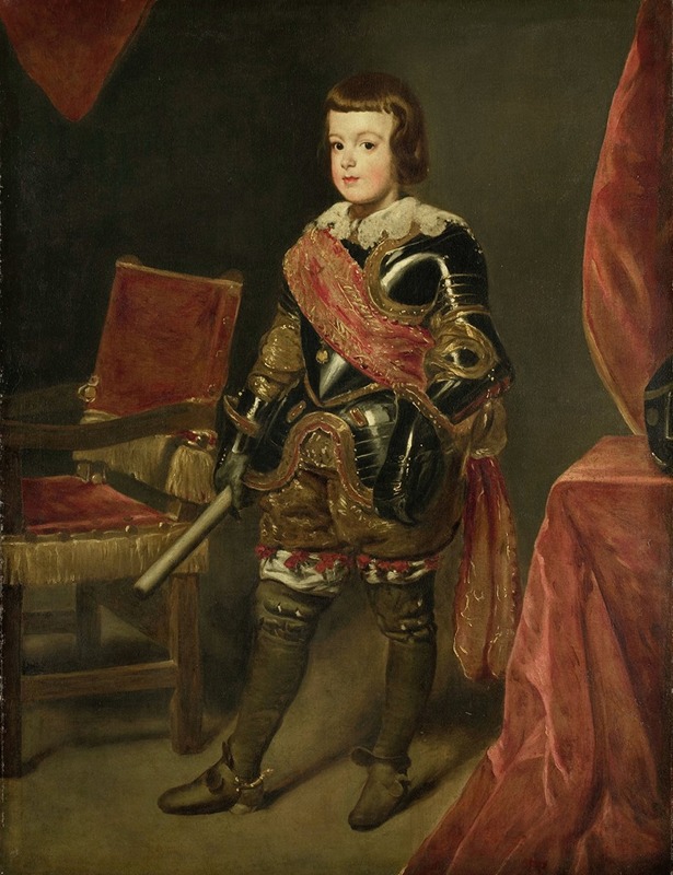 Juan Bautista Martinez Del Mazo - Portrait of Prince Baltasar Carlos, Son of the Spanish King Philip IV, at approximately 11 years of age