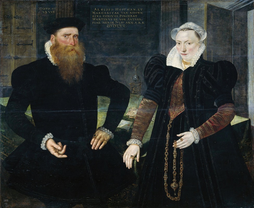 Maerten De Vos - Portrait of Gillis Hooftman, Shipowner, and his Wife Margaretha van Nispen (Gilles van Eichelenberg, called Hoffman)