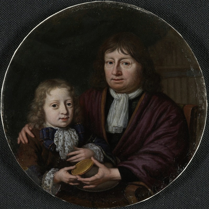 Michiel Van Musscher - Double Portrait of Isaac Pontanus and Hendrik van Beek