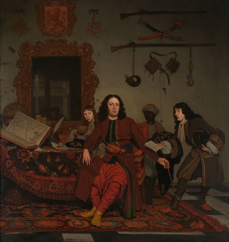 Michiel Van Musscher - Thomas Hees and his Servant Thomas and Nephews Jan and Andries Hees