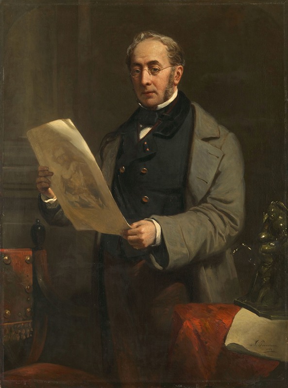 Nicolaas Pieneman - Portrait of Jacob de Vos Jacobszoon (1803-1878). Amsterdam Art Collector and Owner of the Historical Gallery De Vos