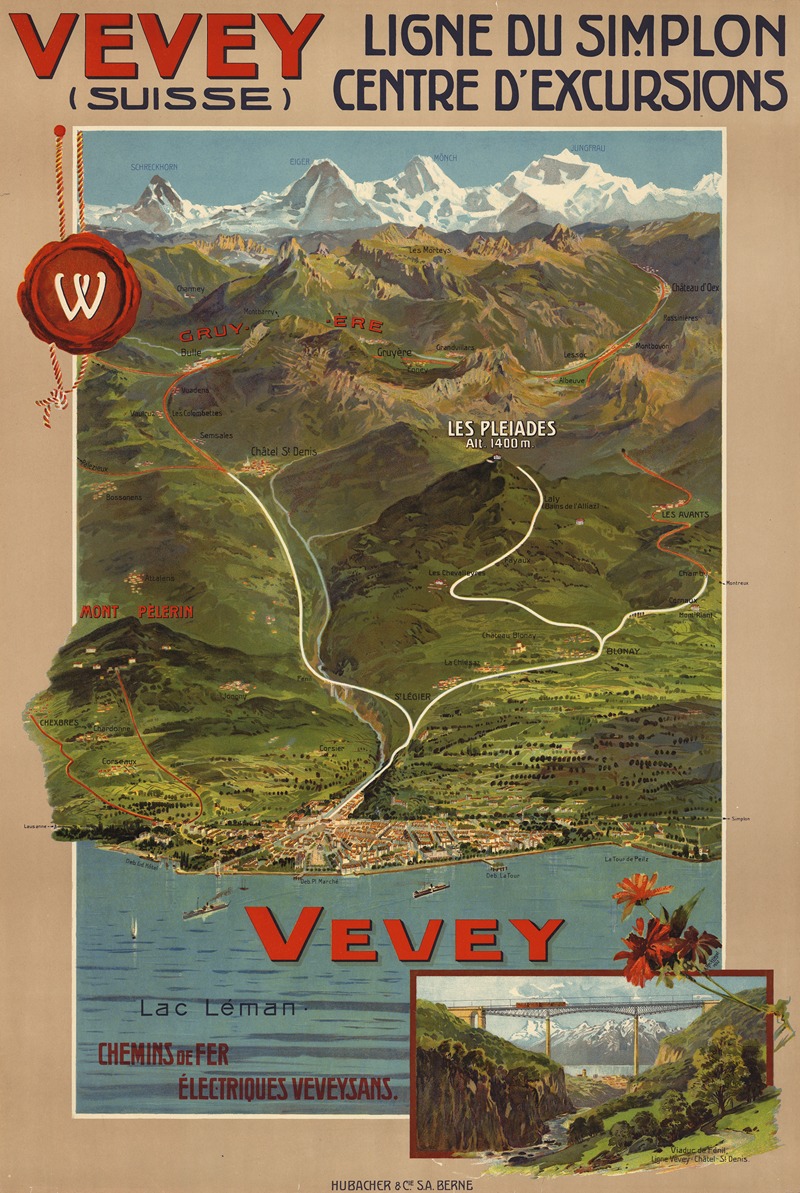 Anton Reckziegel - Vevey – Ligne du Simplon. Centre d’excursions